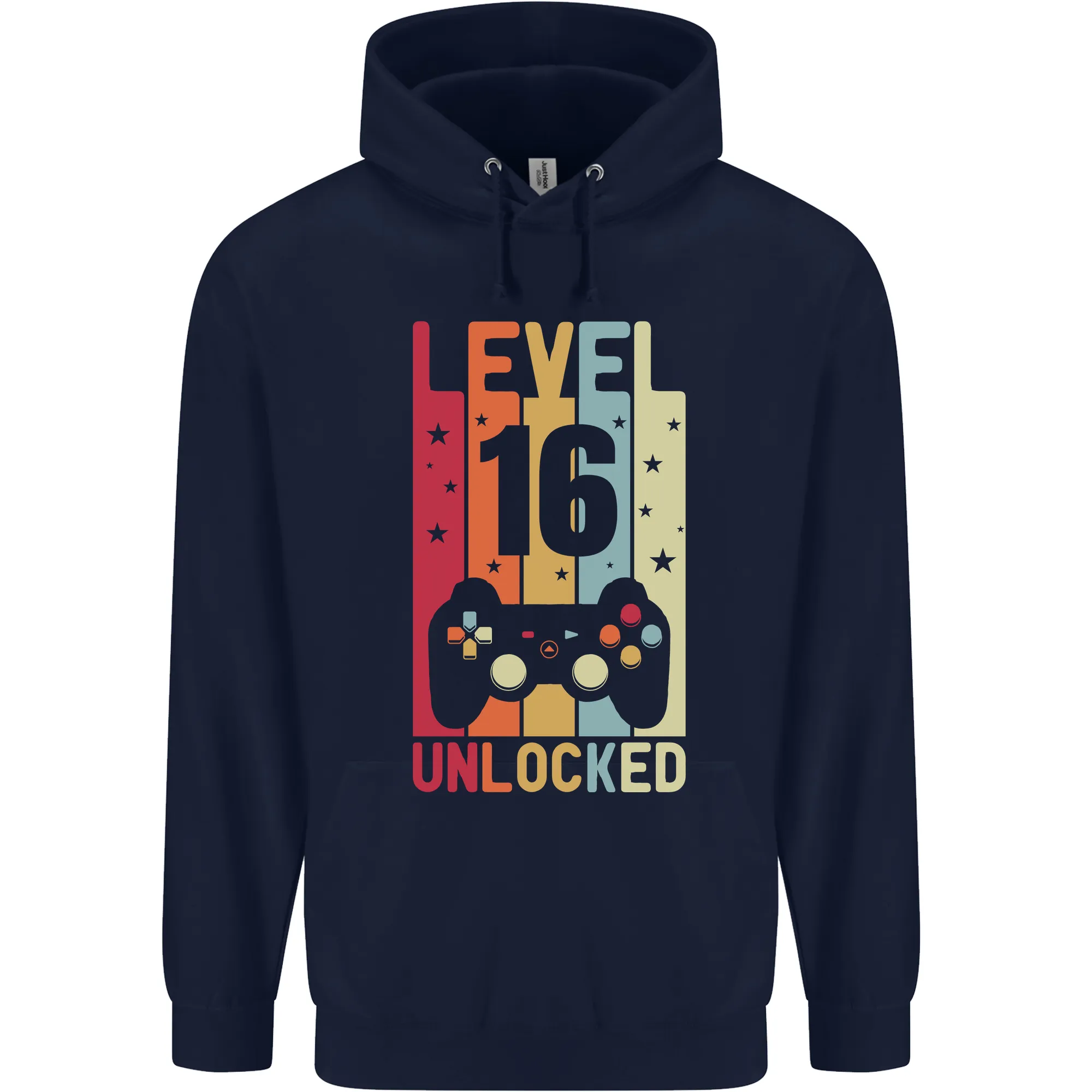 16th Birthday 16 Year Old Level Up Gaming Mens 80% Cotton Hoodie