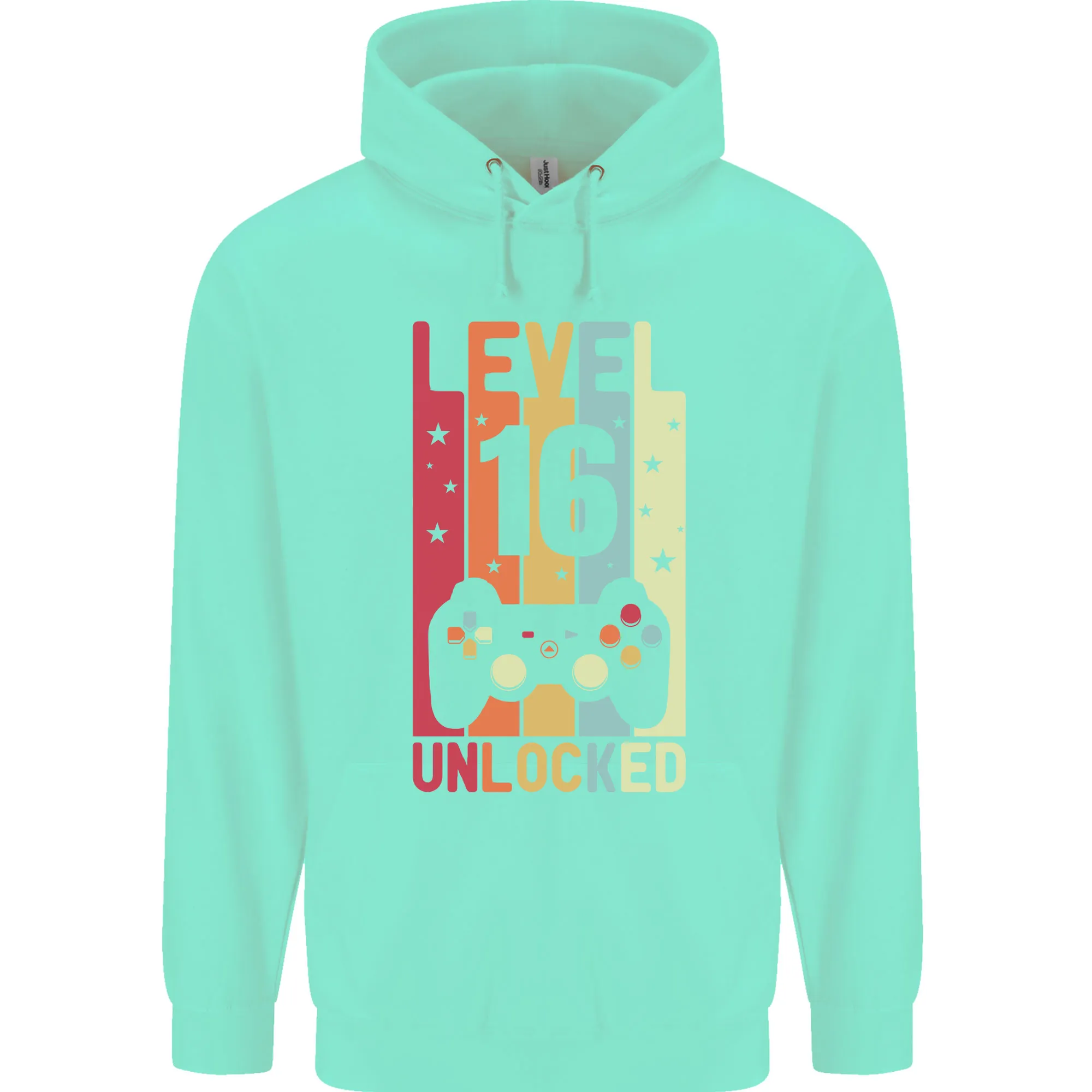 16th Birthday 16 Year Old Level Up Gaming Mens 80% Cotton Hoodie