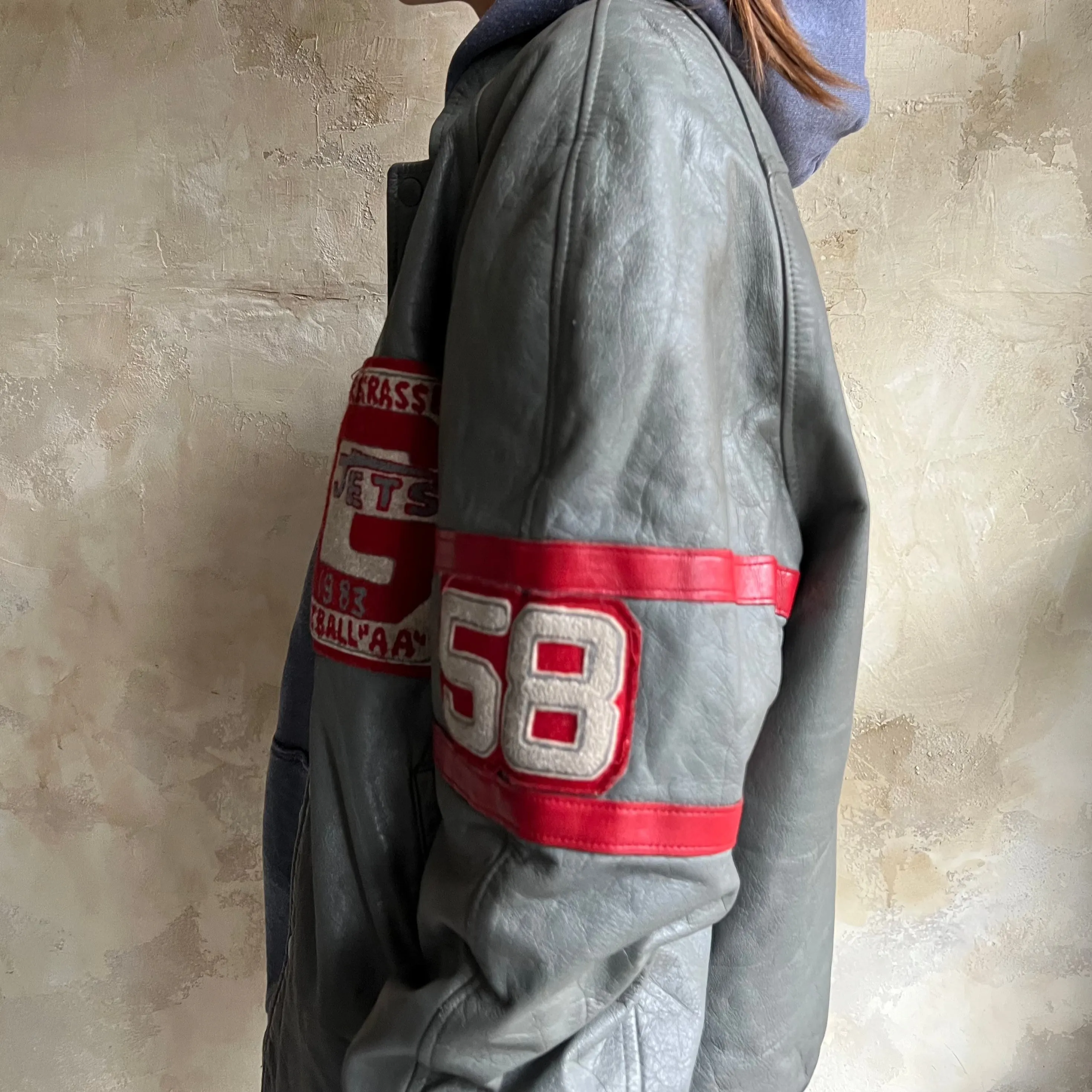 1980's Grey Varsity Football Jacket