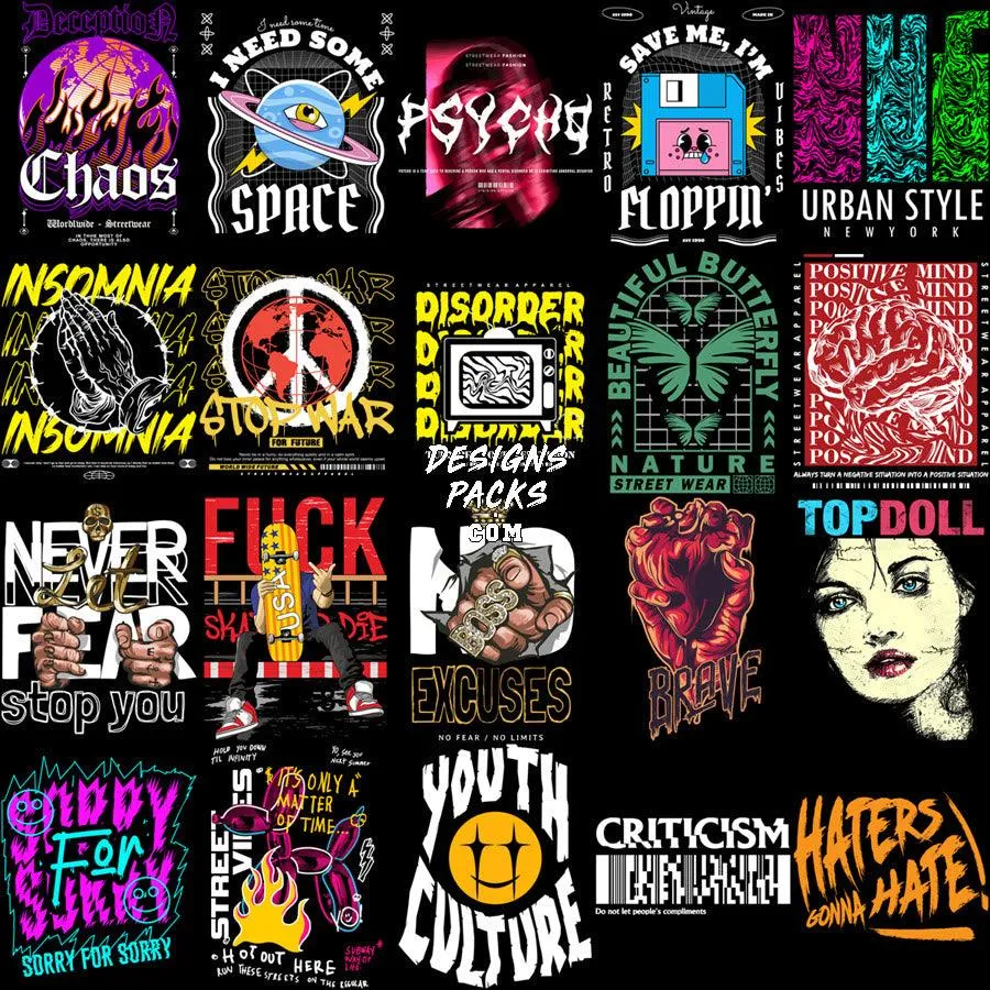 200 Streetwear Designs Bundle PNG   SVG