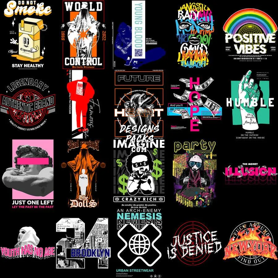 200 Streetwear Designs Bundle PNG   SVG