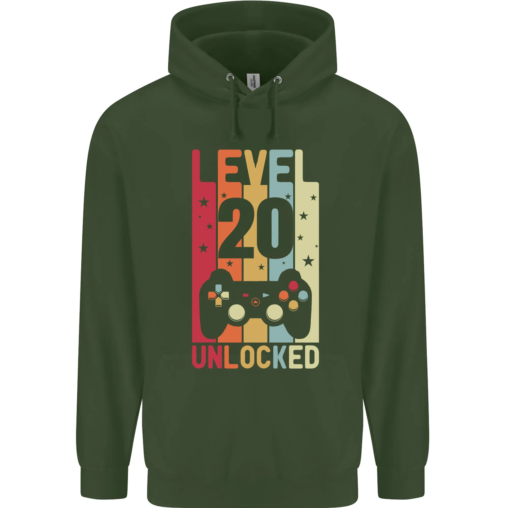 20th Birthday 20 Year Old Level Up Gaming Mens 80% Cotton Hoodie