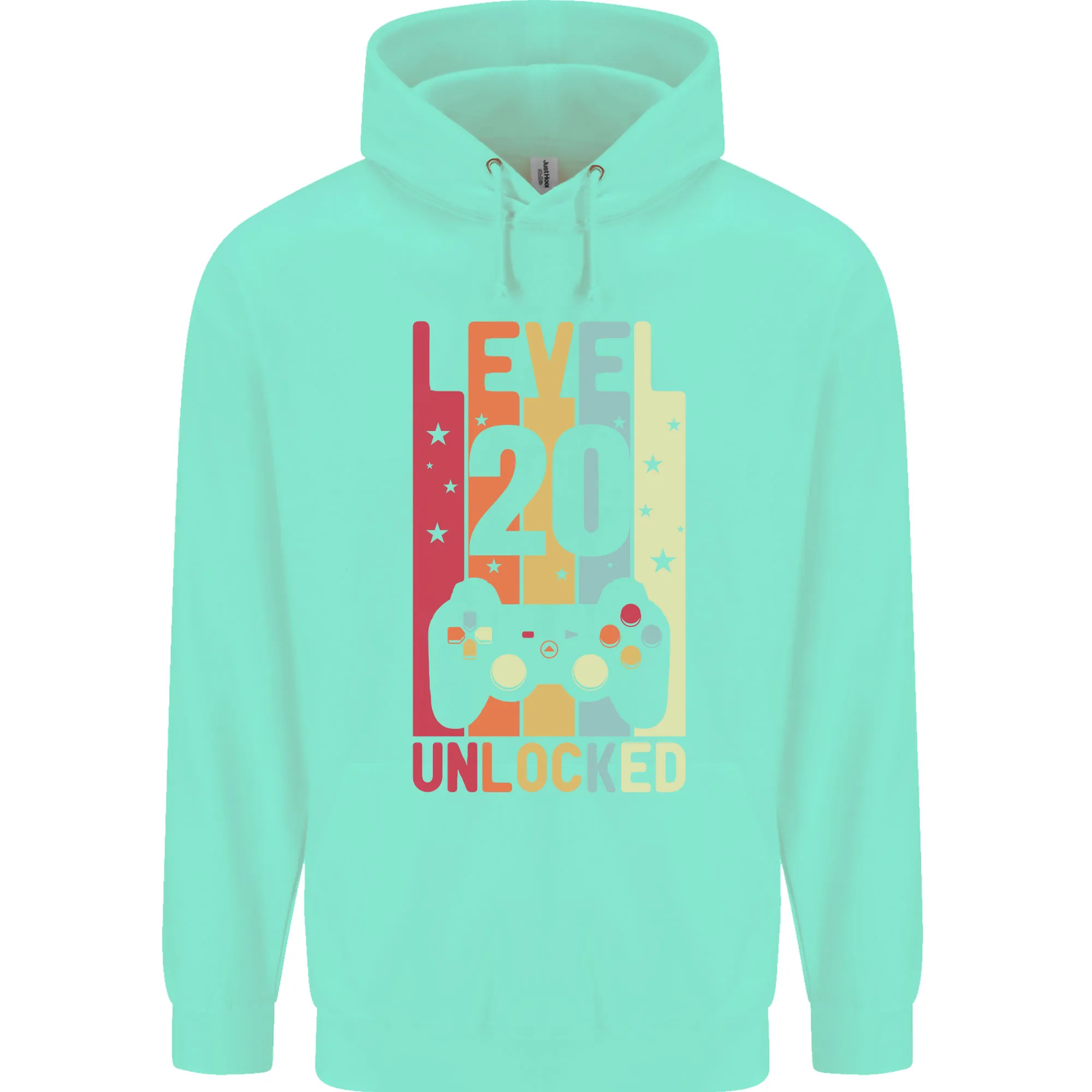 20th Birthday 20 Year Old Level Up Gaming Mens 80% Cotton Hoodie