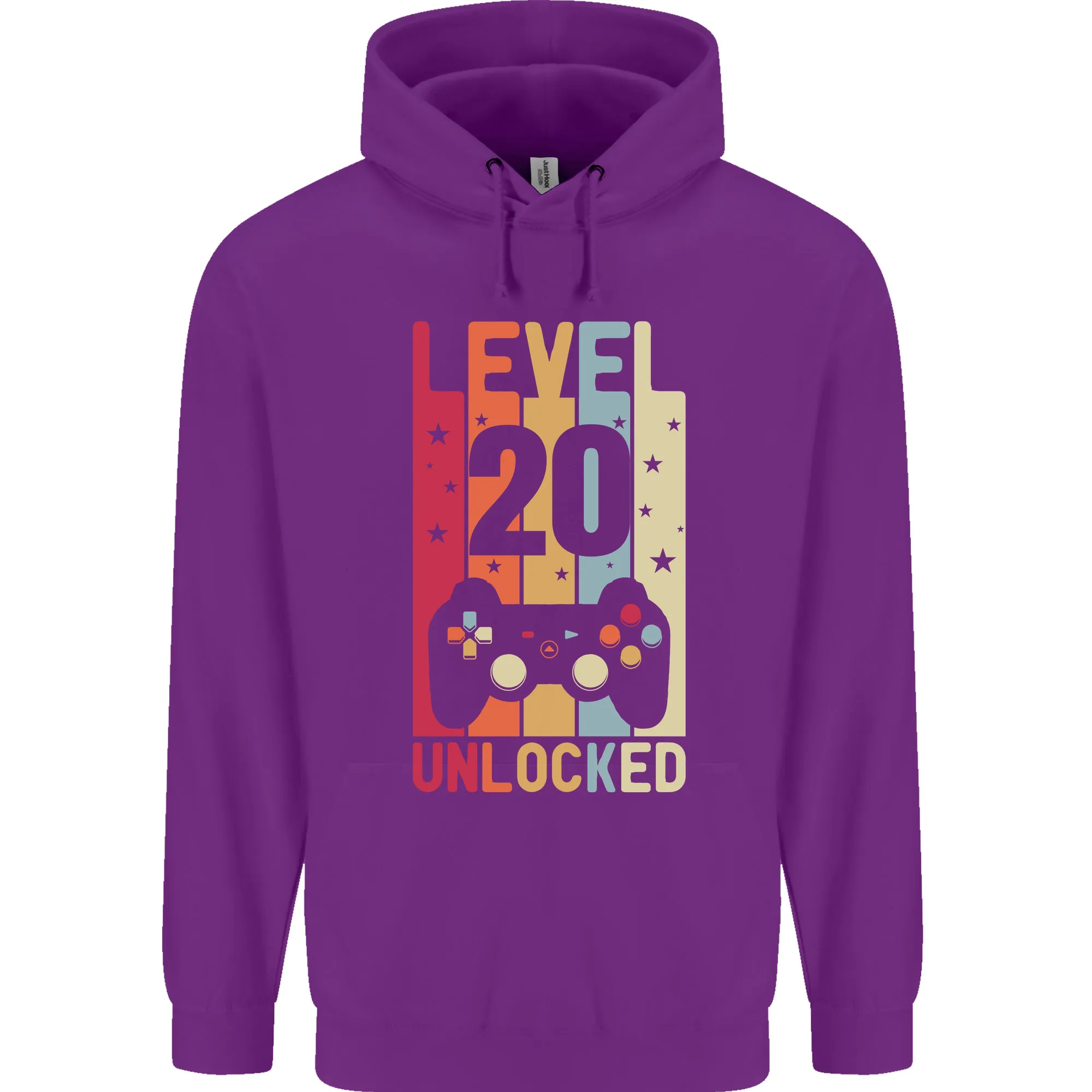 20th Birthday 20 Year Old Level Up Gaming Mens 80% Cotton Hoodie