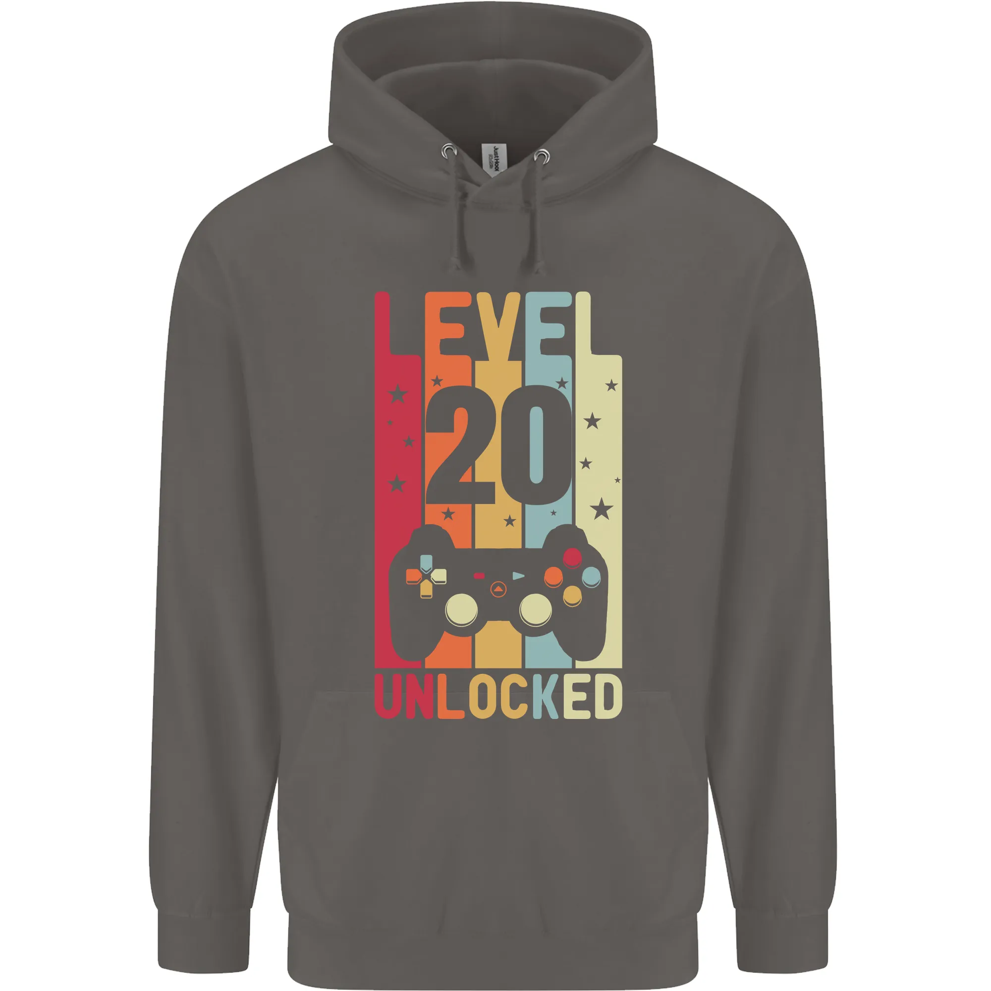 20th Birthday 20 Year Old Level Up Gaming Mens 80% Cotton Hoodie