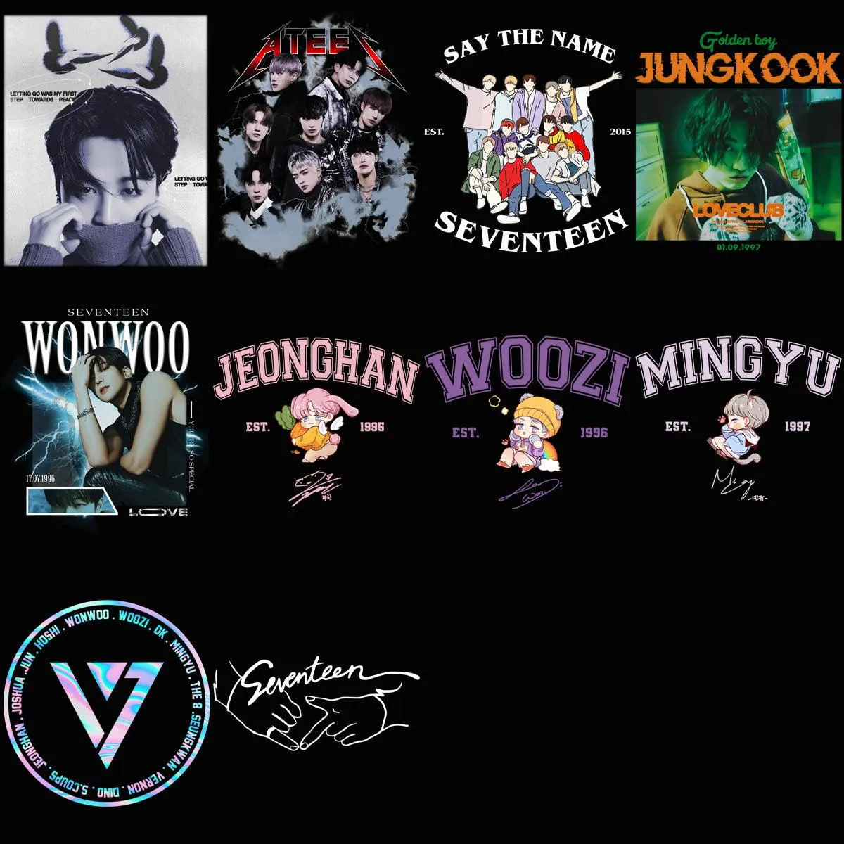 30 KPOP Music Streetwear Bootleg Designs Bundle PNG