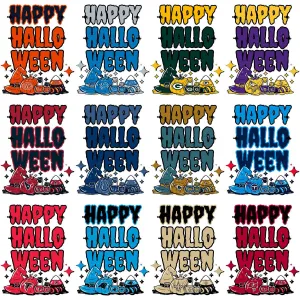 32 Happy Halloween Football Teams Designs Bundle PNG