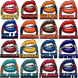 32 ZIPPER LIPS Football Designs Bundle PNG