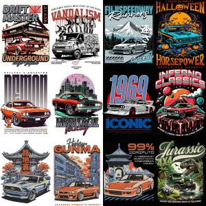 48 Streetwear Cars Designs Bundle PNG