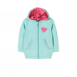 5.10.15 Smily Heart Printed Aqua Hoodies 659