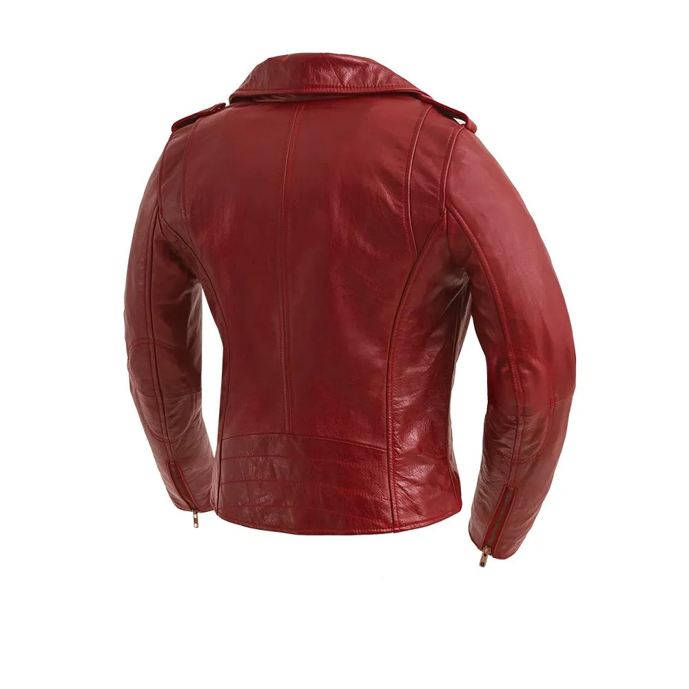 Abigail Women's Vintage Moto Leather Jacket