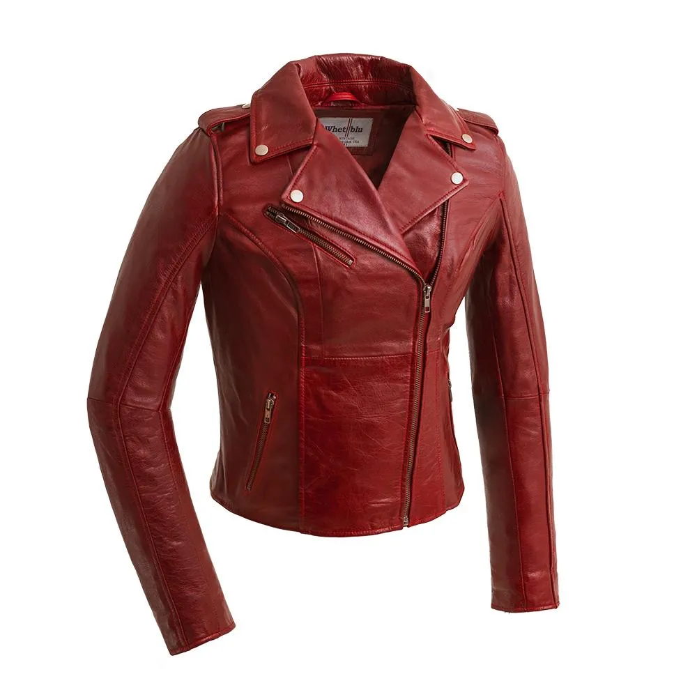 Abigail Women's Vintage Moto Leather Jacket