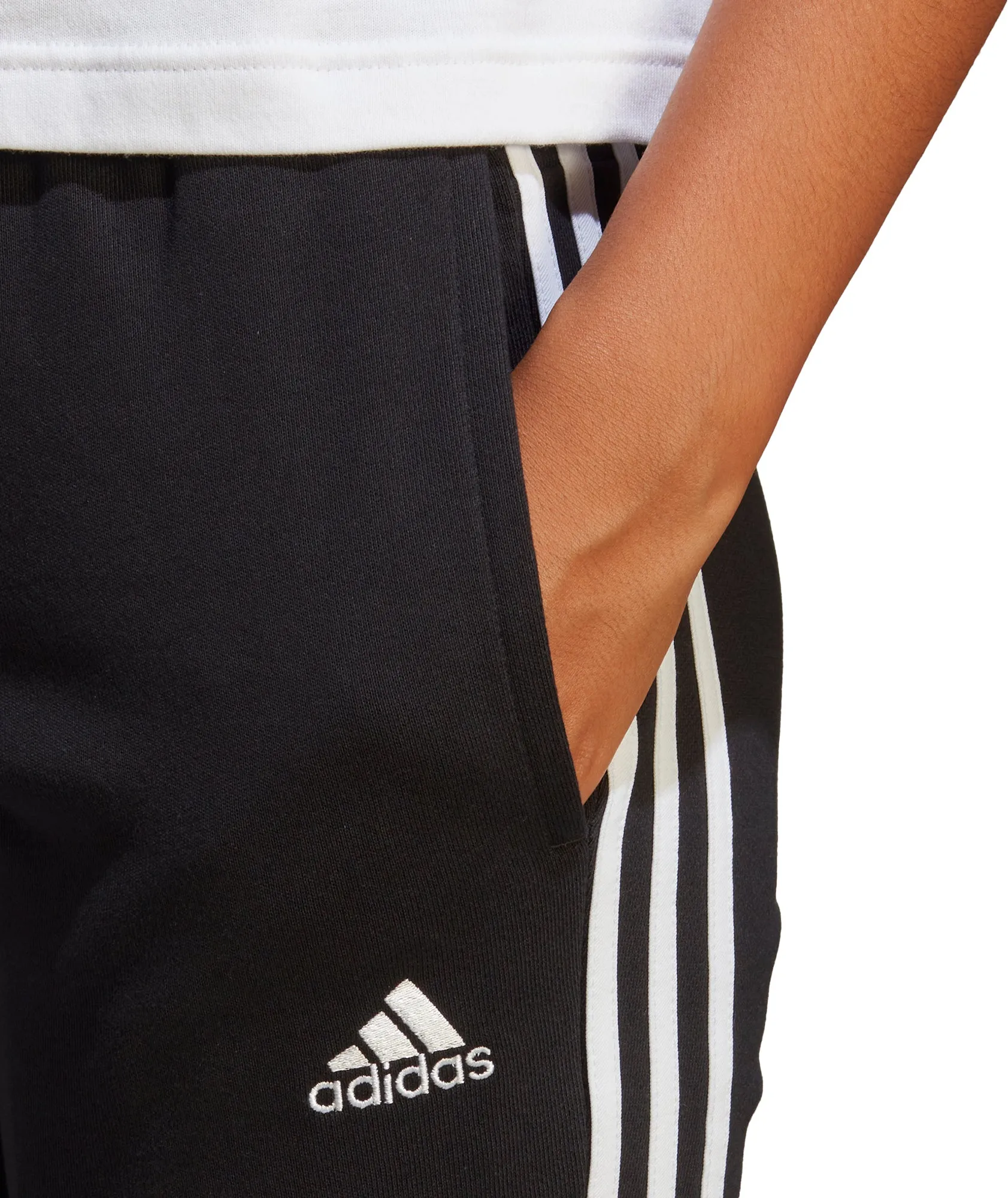 adidas Essentials 3 Stripes Cuffed Womens Joggers - Black