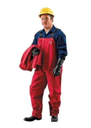 Ansell Medium Red Sawyer-Tower CPC Polyester Trilaminate Gore Fabric Chemical Protection Bib Overalls