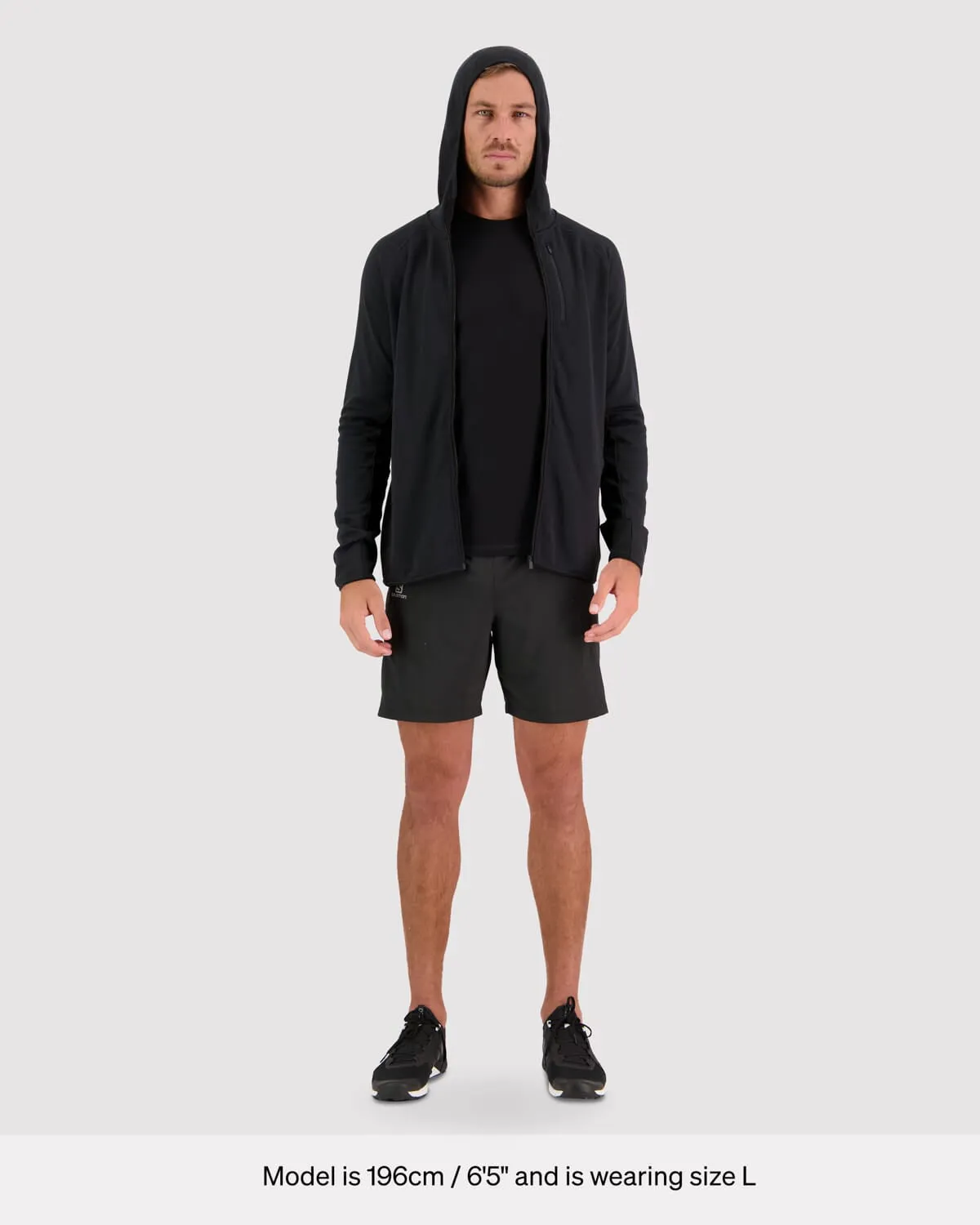 Approach Merino Gridlock Hood - Black