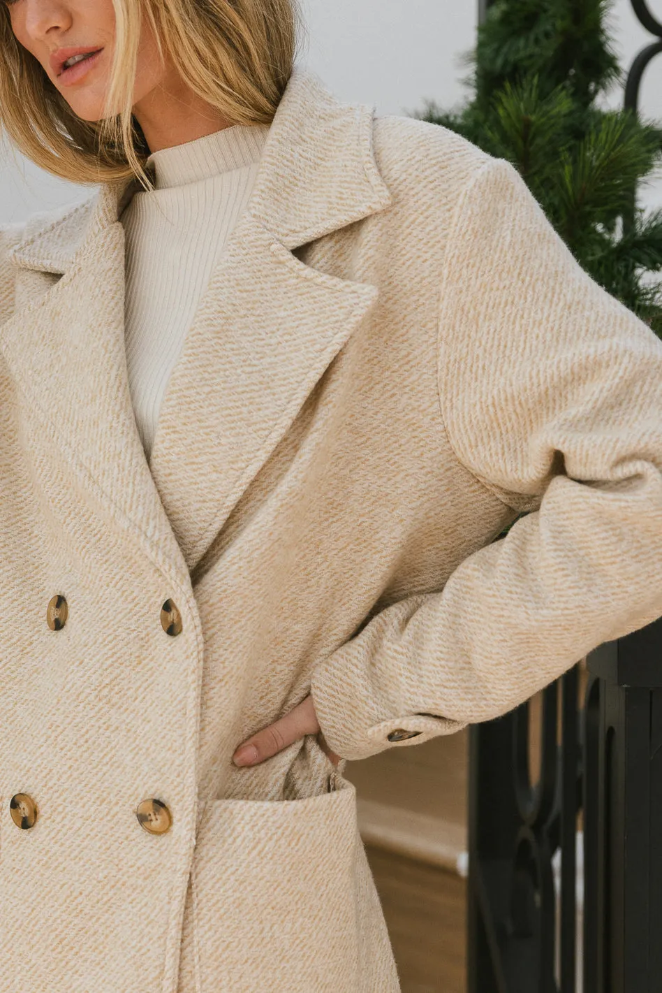 Ava Wool Blend Jacket in Tan - FINAL SALE