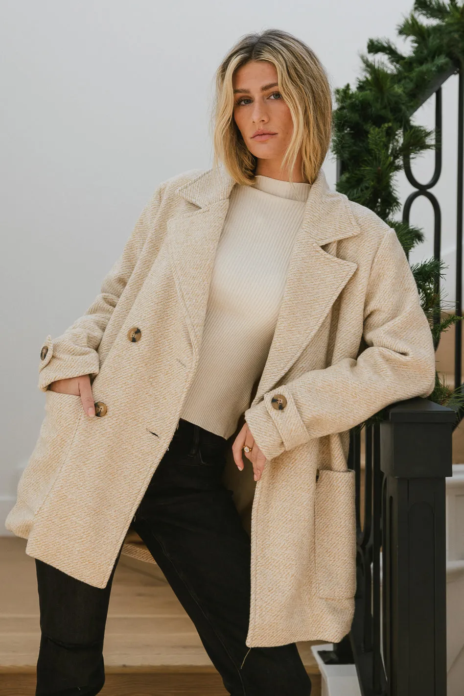 Ava Wool Blend Jacket in Tan - FINAL SALE