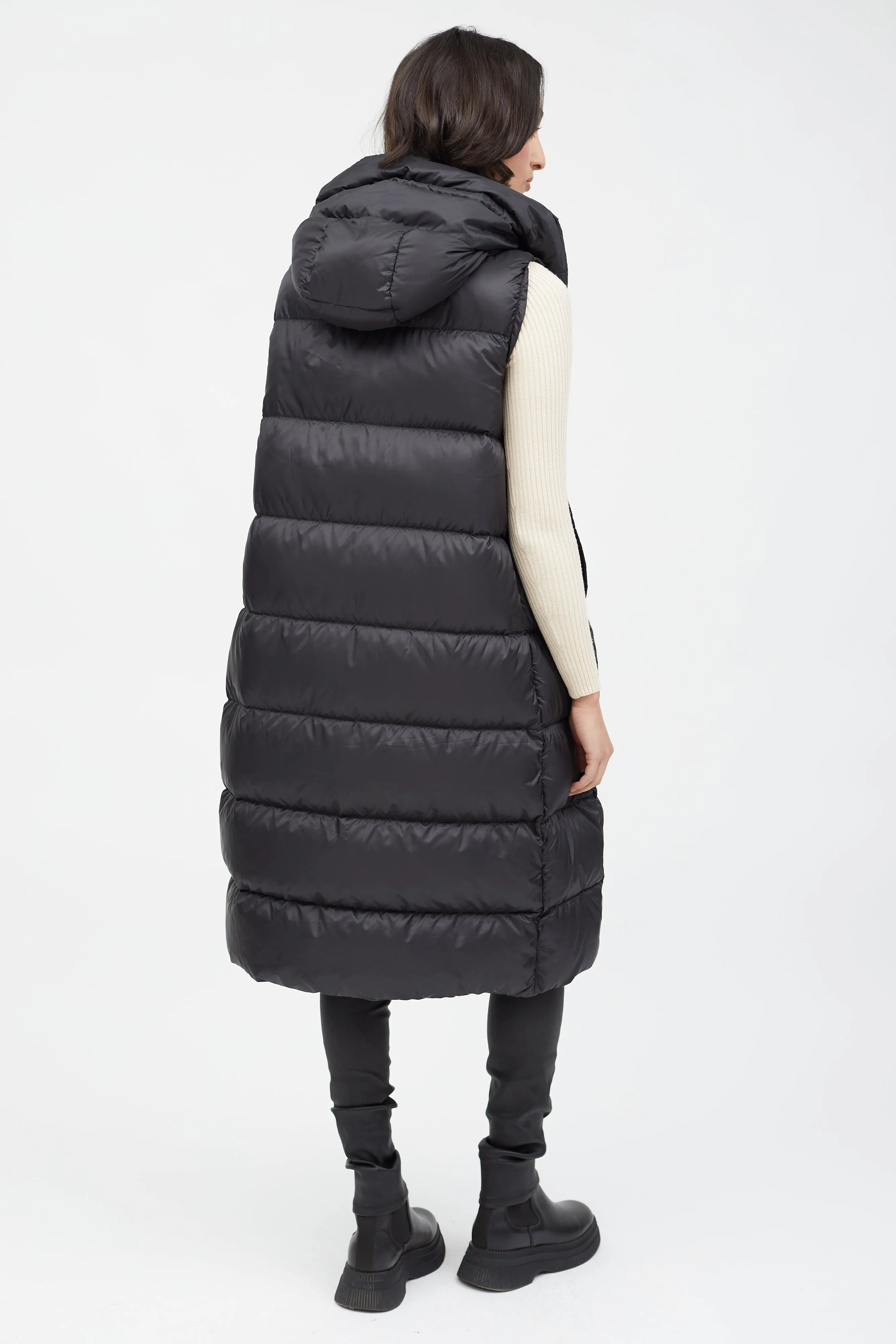 Black Puffer Long Vest