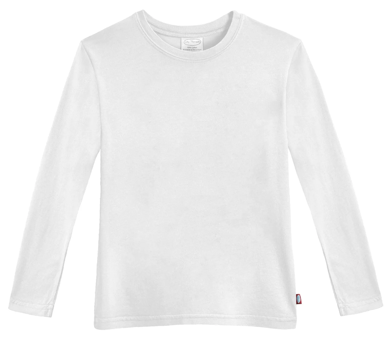 Boys Soft Cotton Jersey Long Sleeve Tee | White