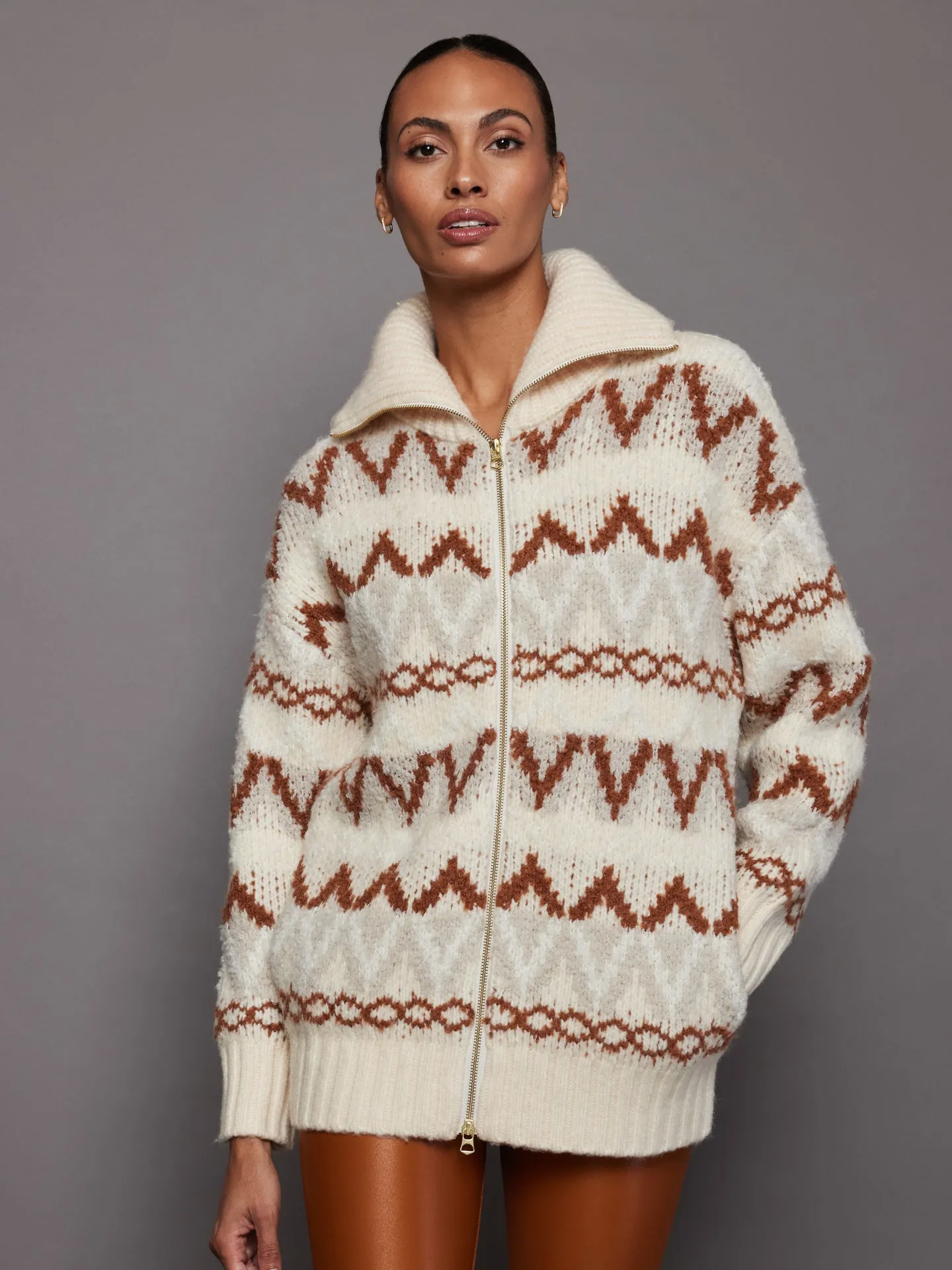 Brooke Fairisle Knit Jacket - Whitecap Mountain Fairisle