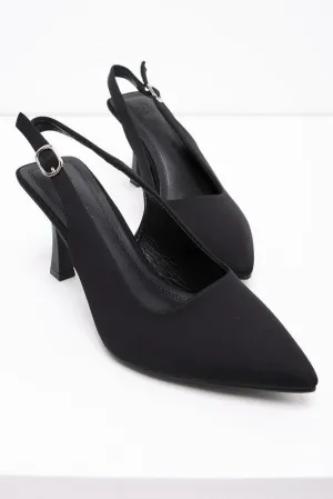 Buckle Slingback Court Shoe Black