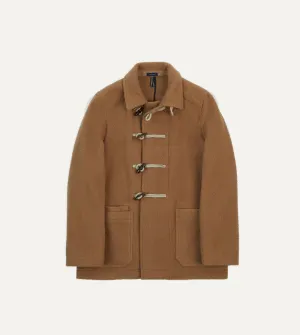 Camel Casentino Wool Short Duffle Coat