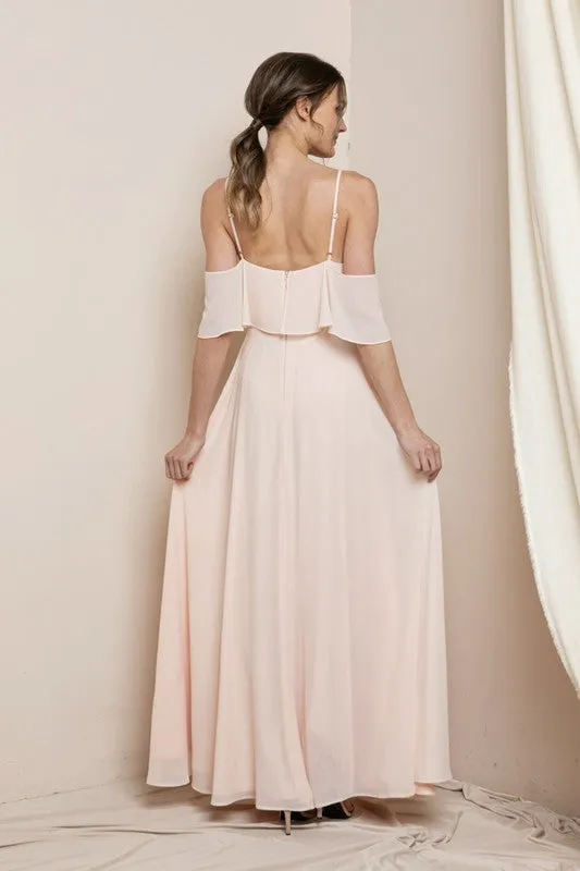 Champagne Blouson-style Class Bridesmaid Dress