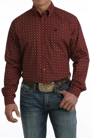 Cinch Red Hearts Men's Button Up Shirt