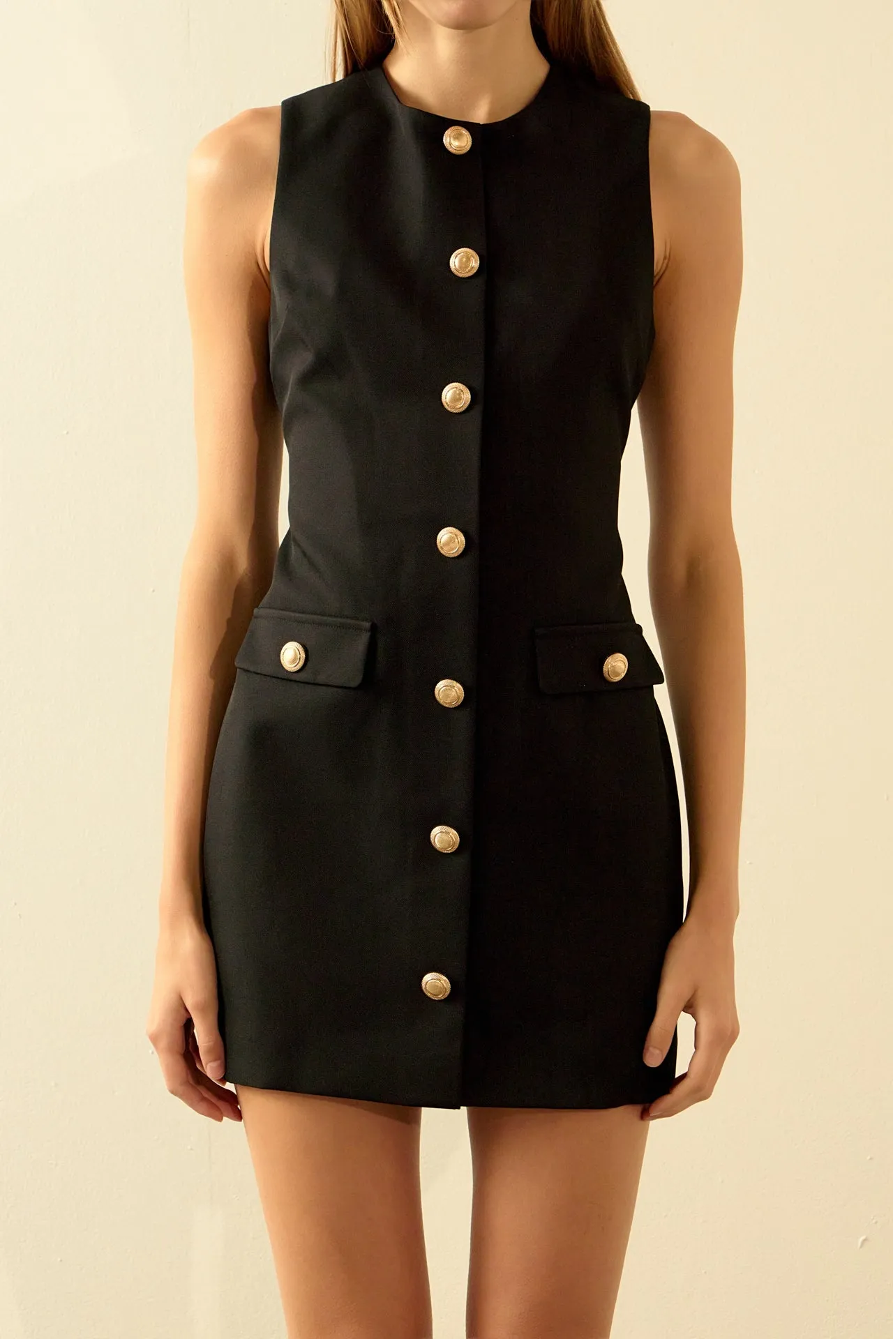 Classic Buttoned Mini Dress