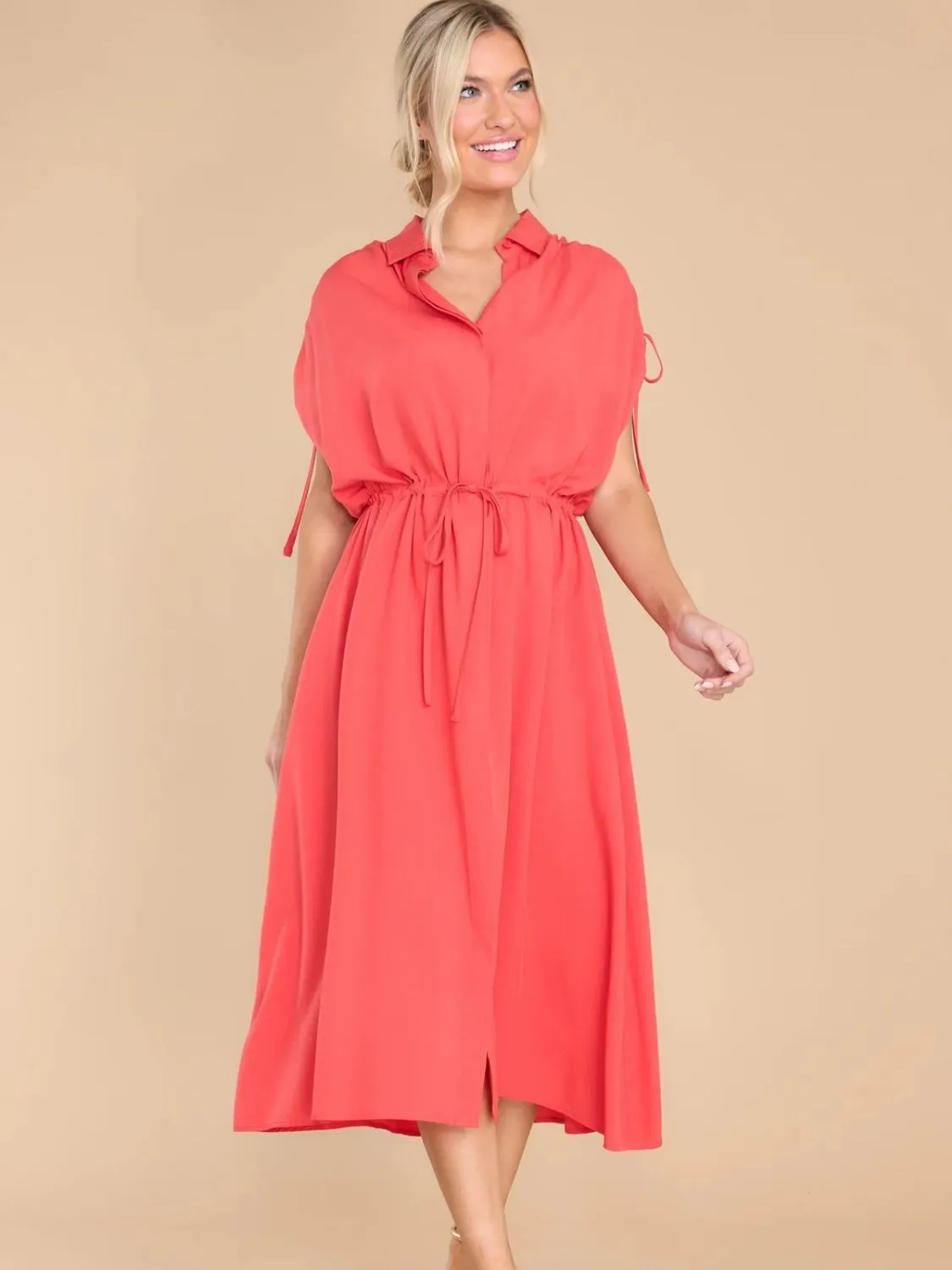 Classic Short Sleeve Midi Resort Dress