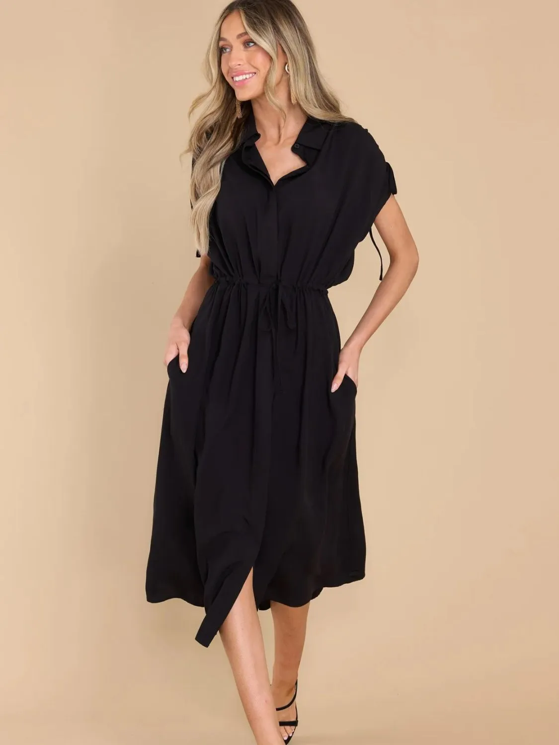 Classic Short Sleeve Midi Resort Dress