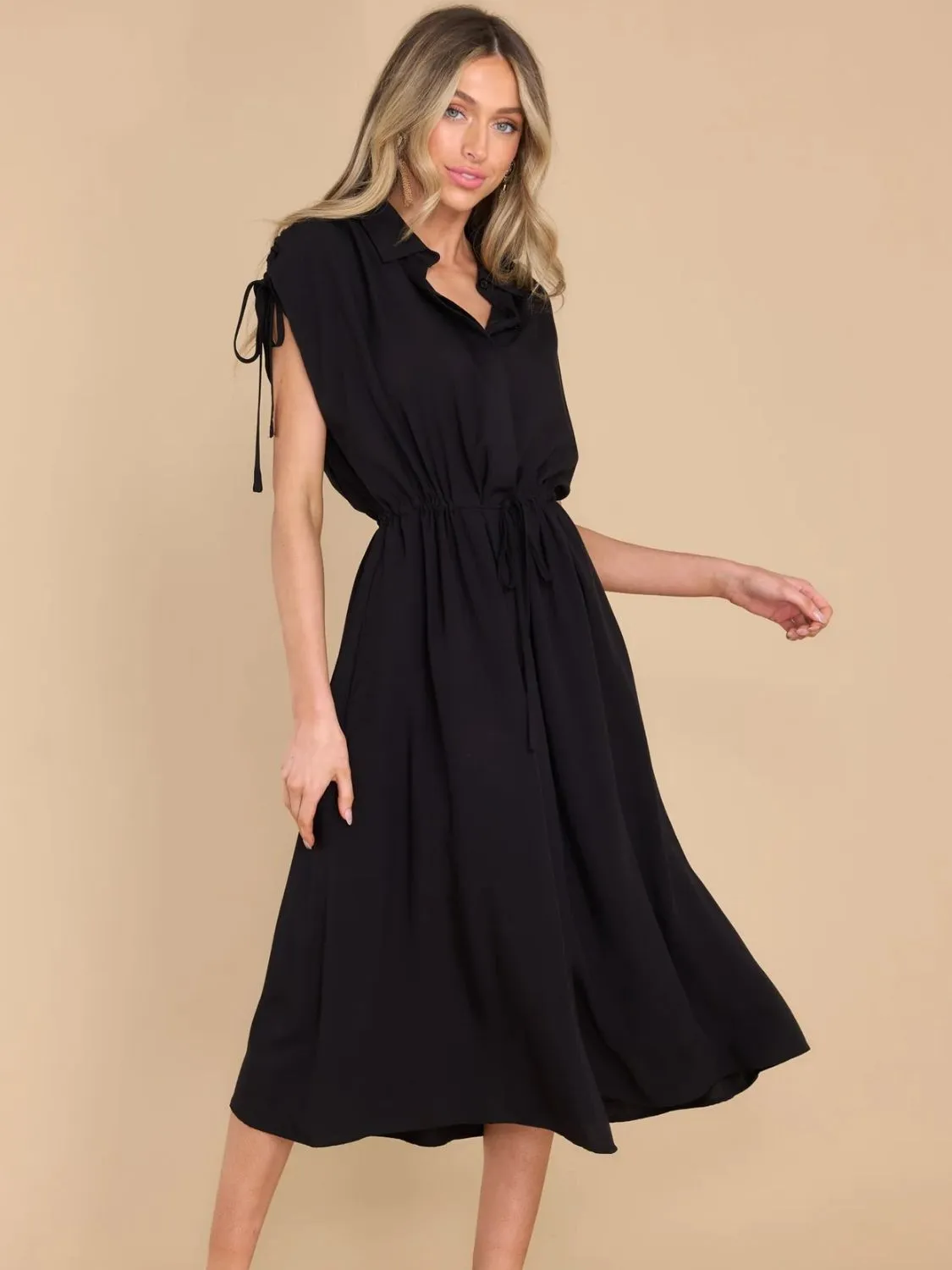 Classic Short Sleeve Midi Resort Dress