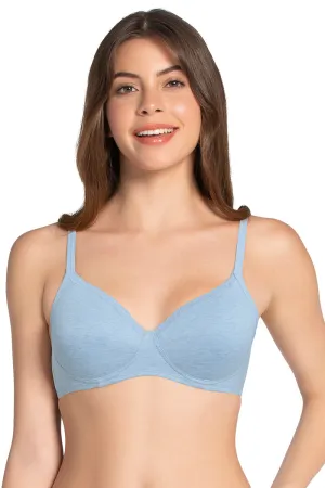 Cotton Casual Padded Non-wired T-shirt Bra - Soft Chambray Marl