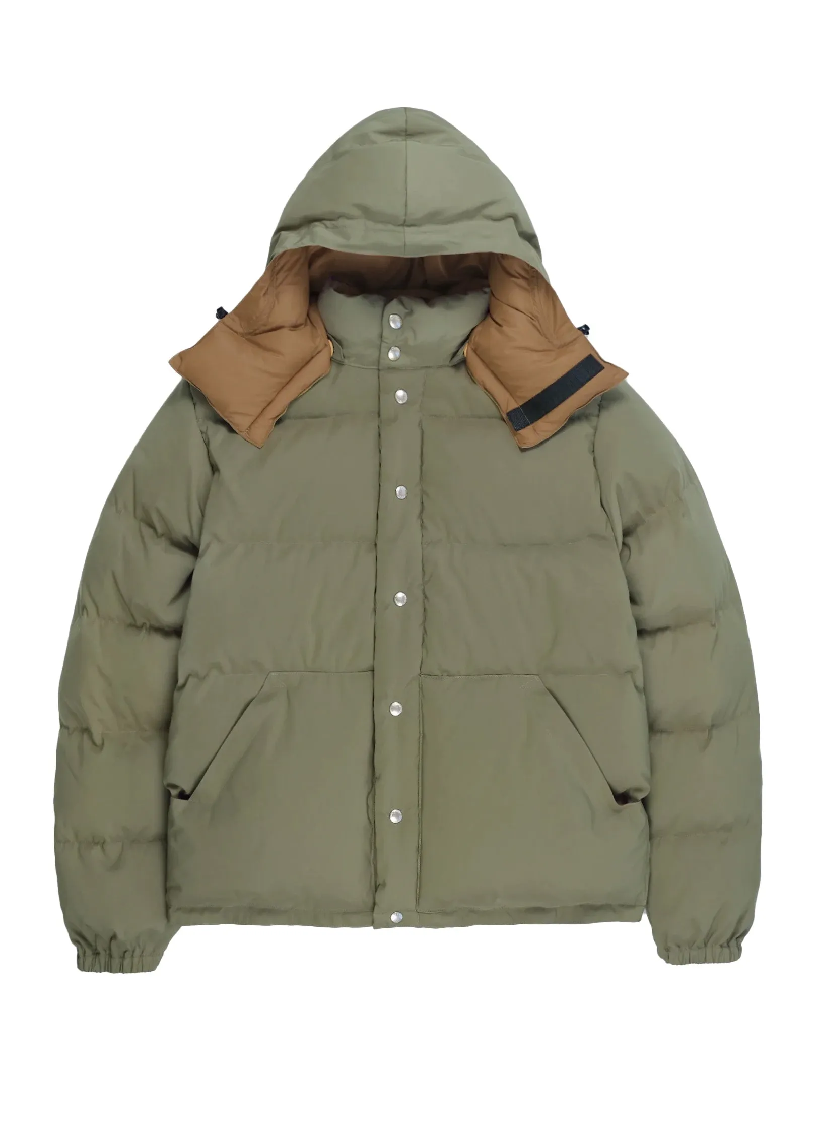 Down Sweater | 60/40 Cotton/Nylon Down Jacket | Light Olive/Dark Tan