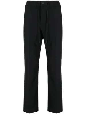 drawstring-waist tapered trousers