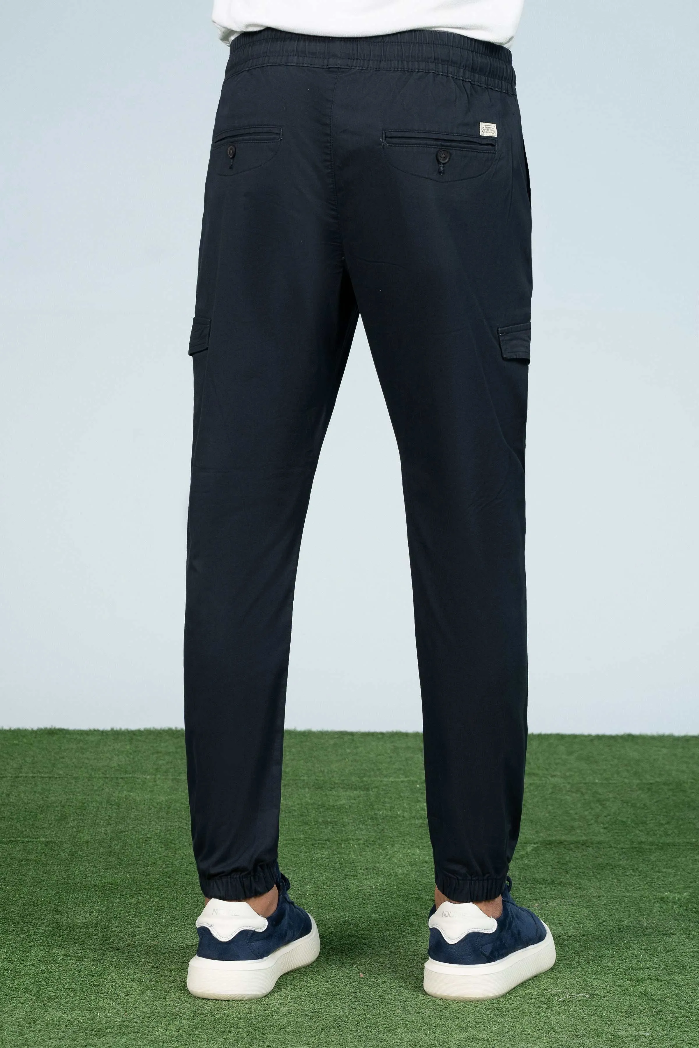 ENZYME WASHED JOGGER TROUSER NAVY