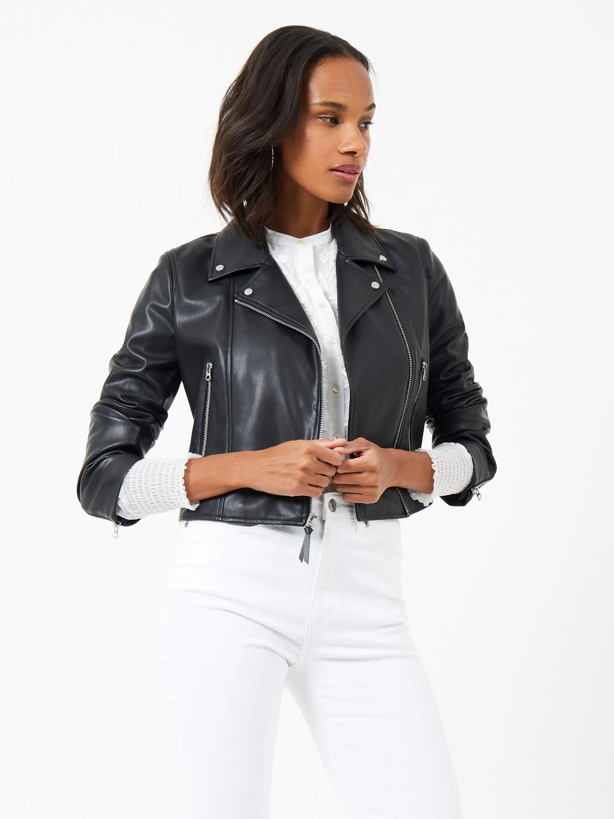 Etta PU Faux Leather Biker Jacket