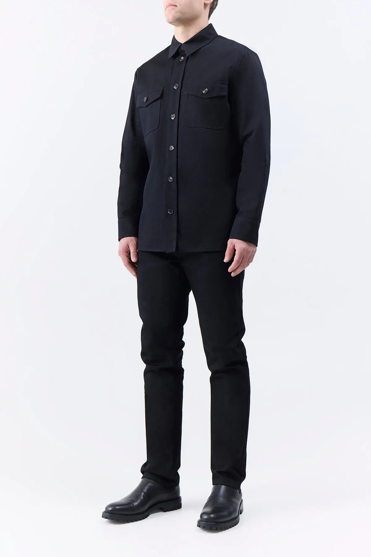 Everly Overshirt in Black Organic Cotton Denim