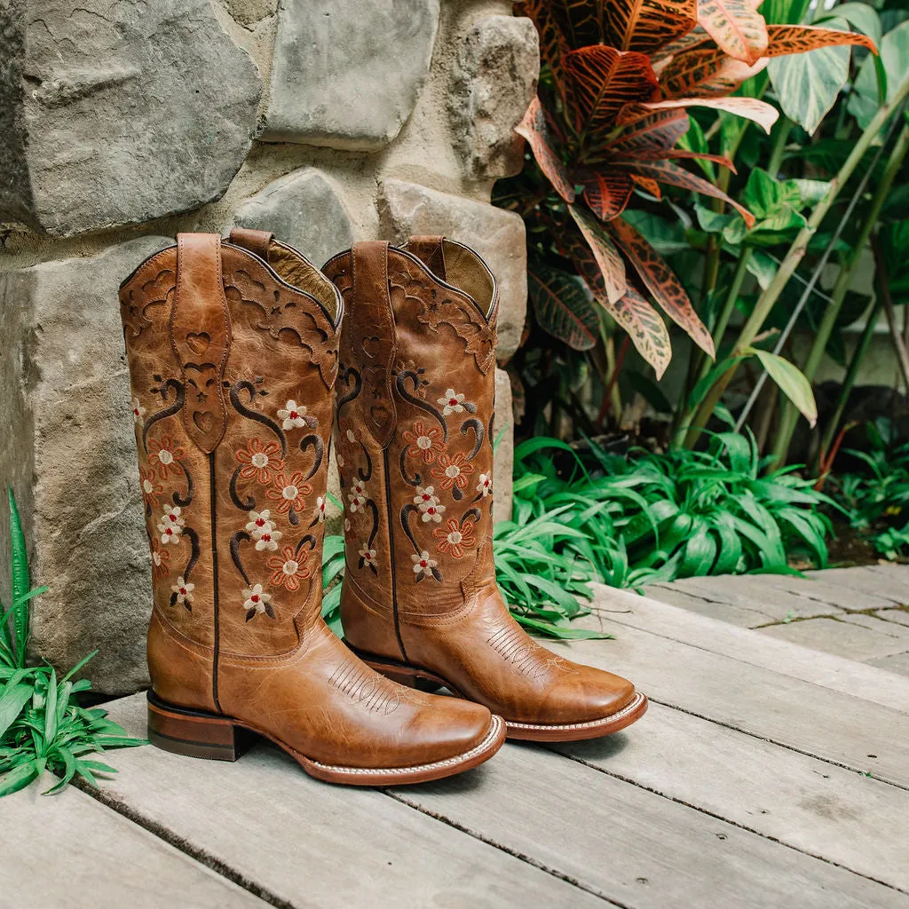 Floral Passion Women's Embroidered Cowgirl Boots by Soto Boots M4002