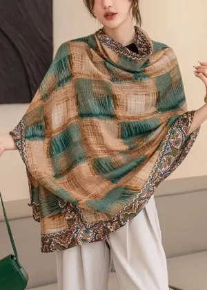 French Green Plaid Soft Comfy Cotton Scarf ML2308