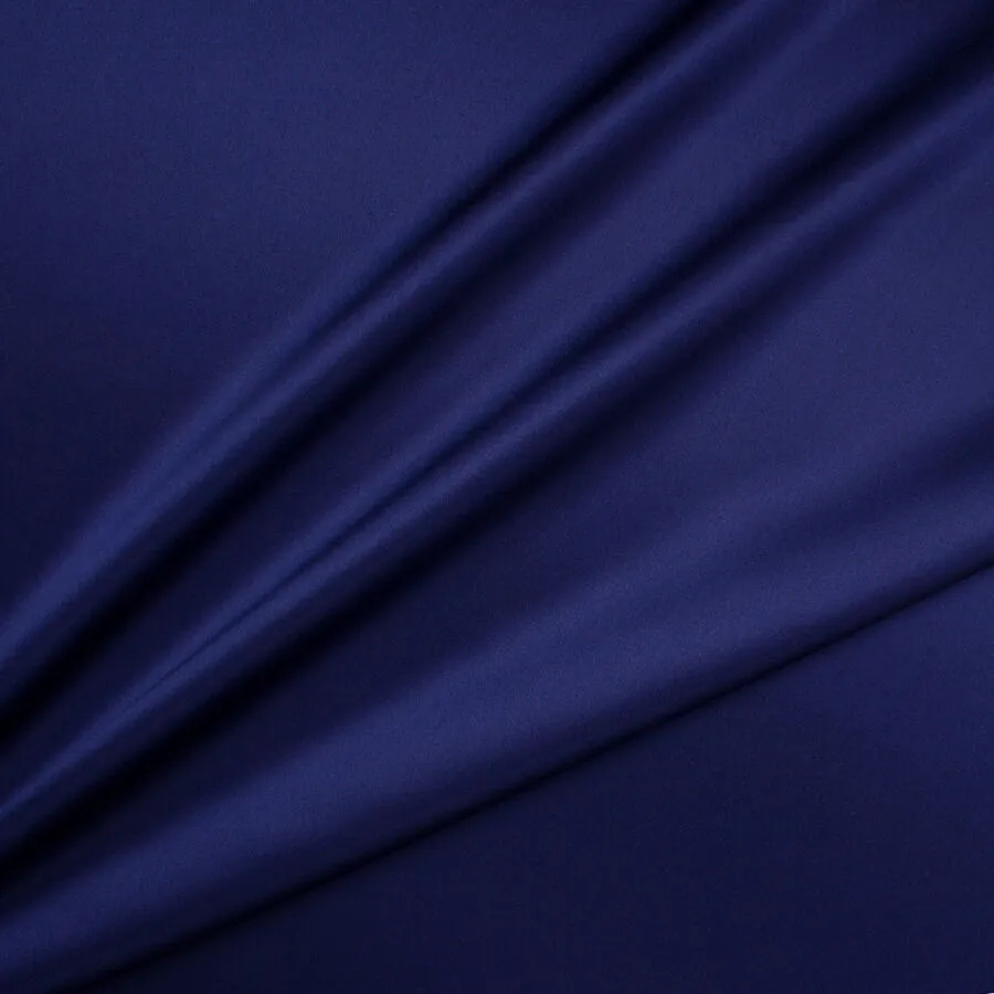 French Navy Blue Silk Satin