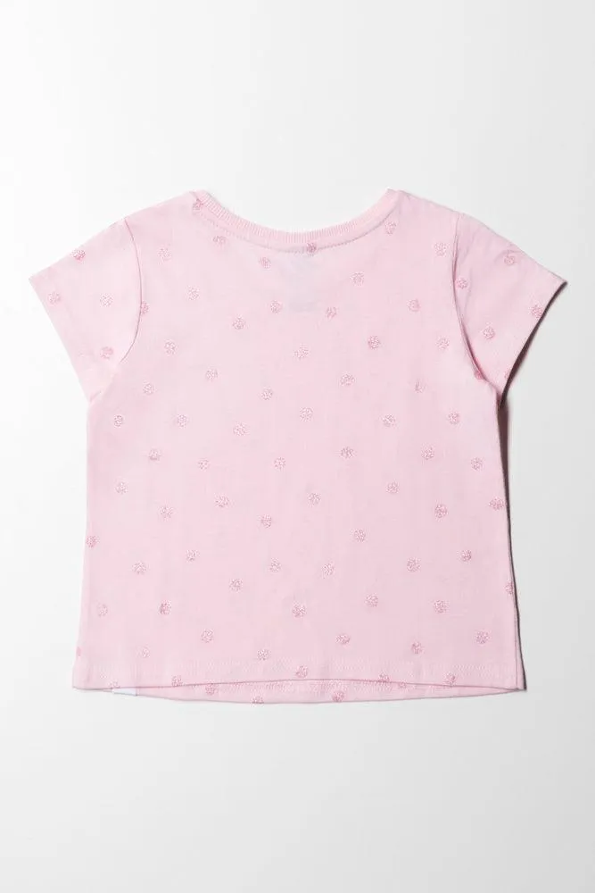 Glitter Spot T-Shirt Light Pink