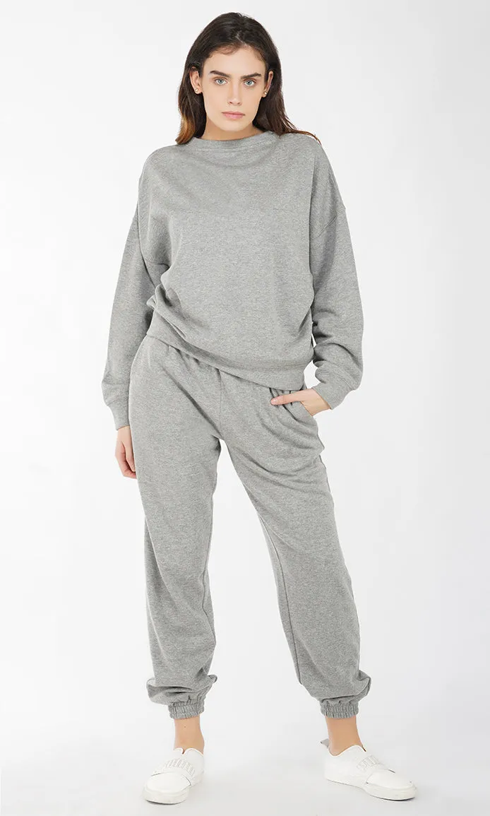 Grey Soft Touch Cotton Fleece Sweatshirt