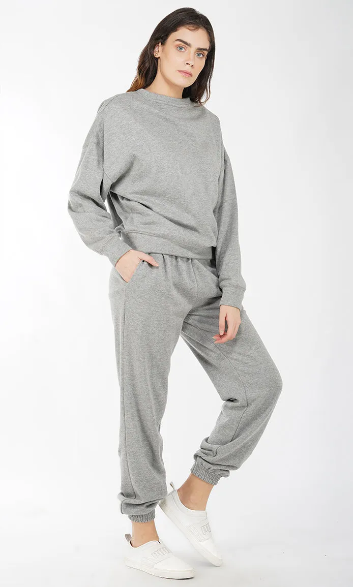 Grey Soft Touch Cotton Fleece Sweatshirt