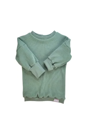 Grow With Me Waffle Sweater | Sage