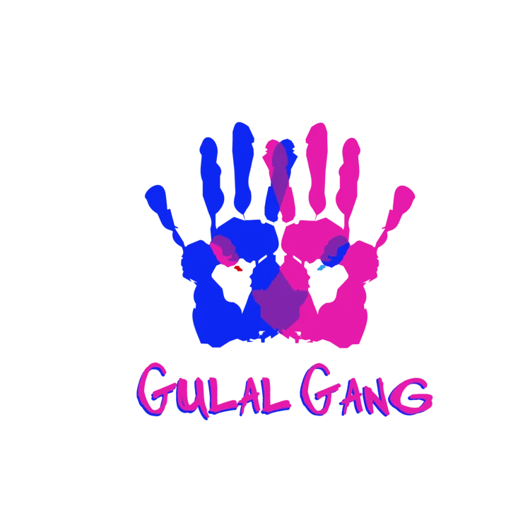 'Gulal Gang' Colorful Hands Design Women's oversized t-shirt