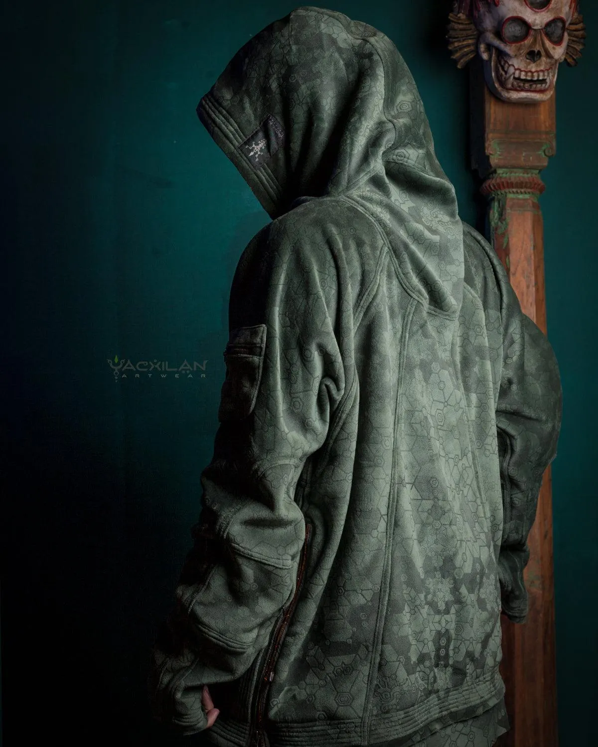 Hoodie Men / Oversized Velvet Polar - Green SHAMANKA