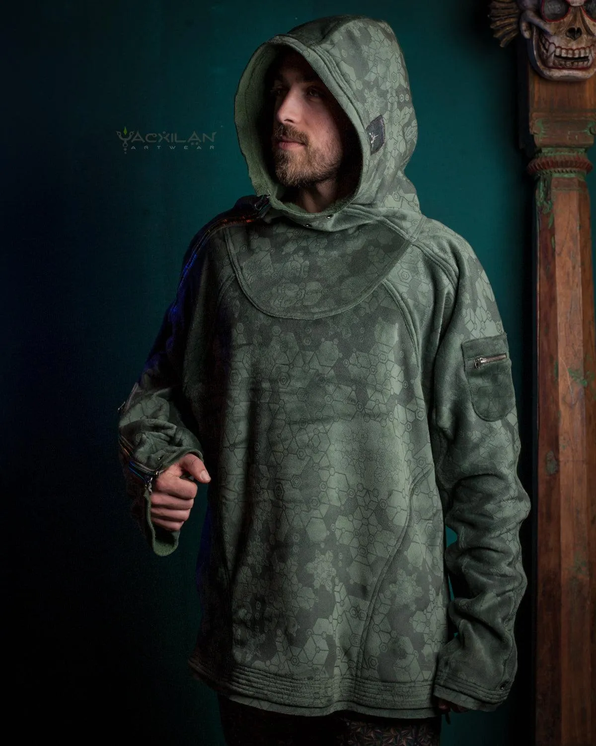 Hoodie Men / Oversized Velvet Polar - Green SHAMANKA