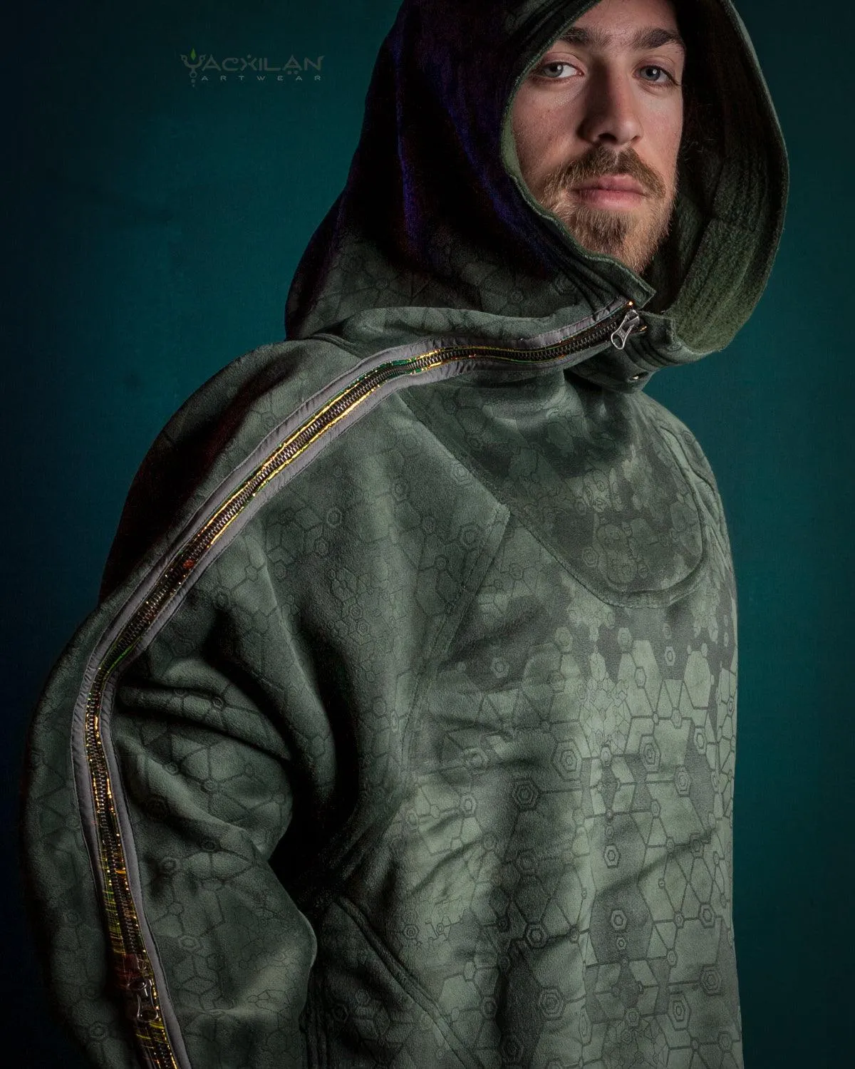 Hoodie Men / Oversized Velvet Polar - Green SHAMANKA