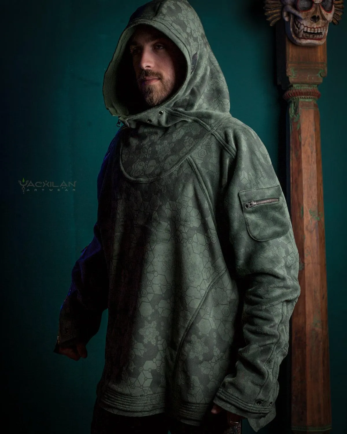 Hoodie Men / Oversized Velvet Polar - Green SHAMANKA